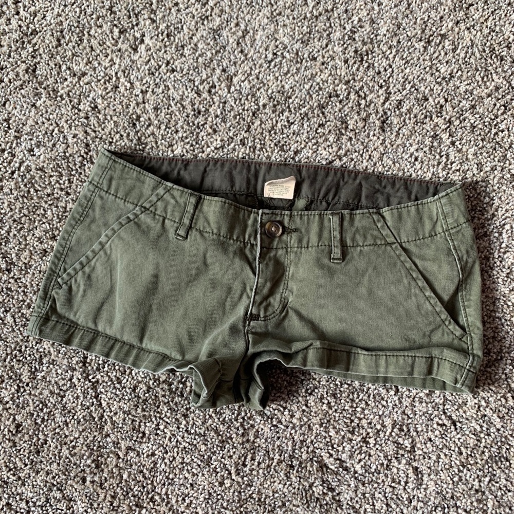 Olive Green Hollister Jean Shorts